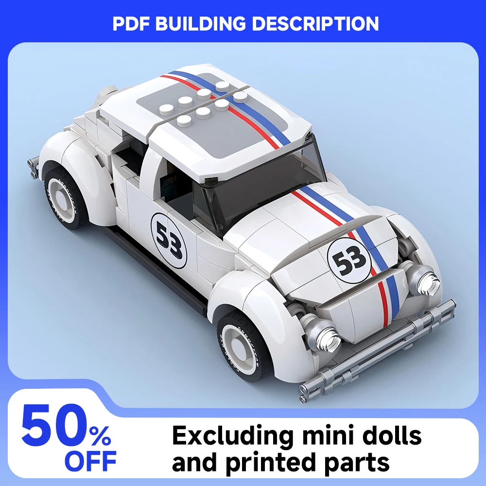 

MOC Racing Series Herbie Edition Beetle Sports Car Model Building Blocks Technology DIY Assembly Children's Toy Boy Gift Set