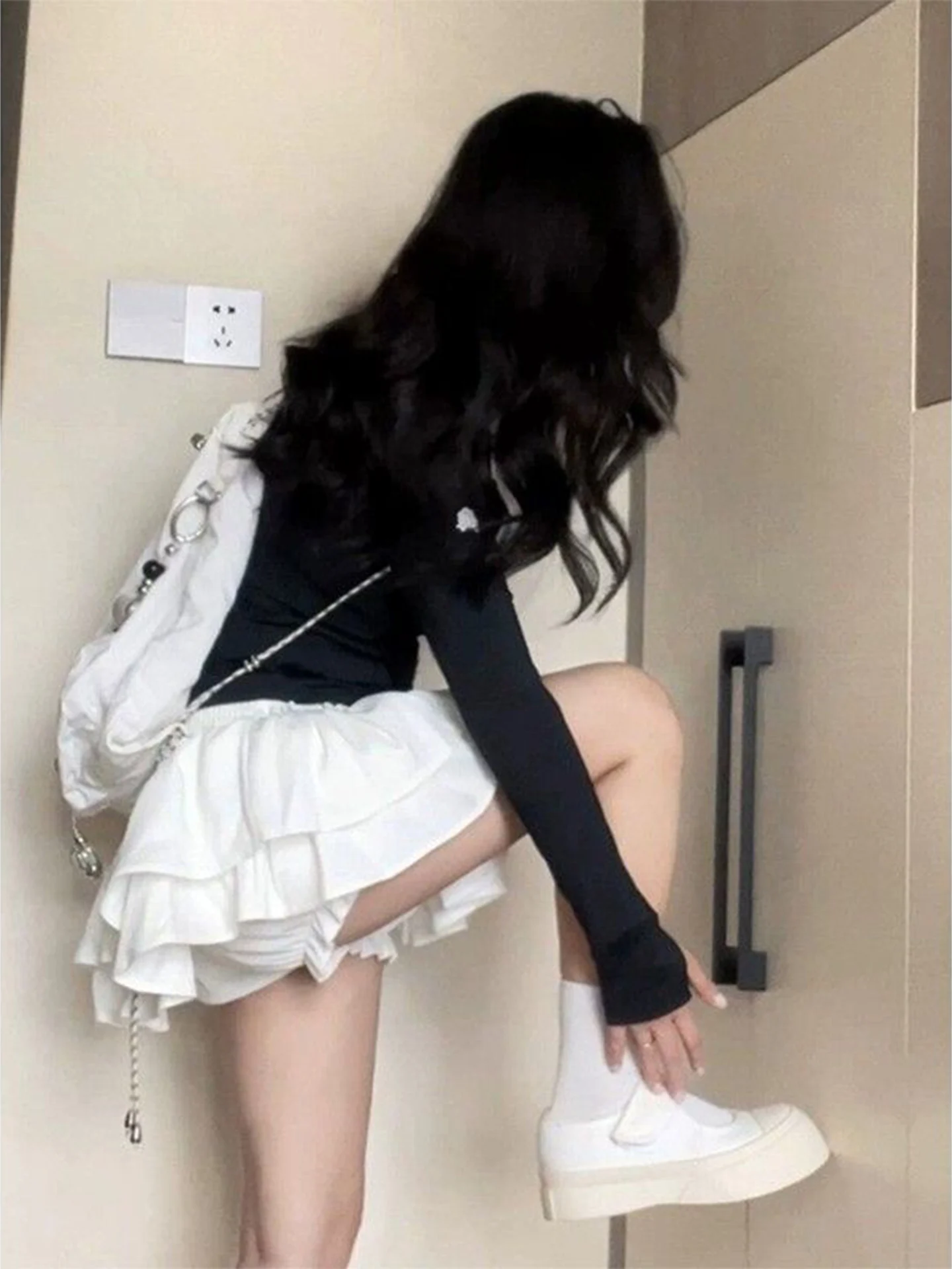 White Cake High Waist Women's Midi Skirt Spring Summer A-Line Short Ballet Skirt Flared Versatile Slimming Gown for Teens