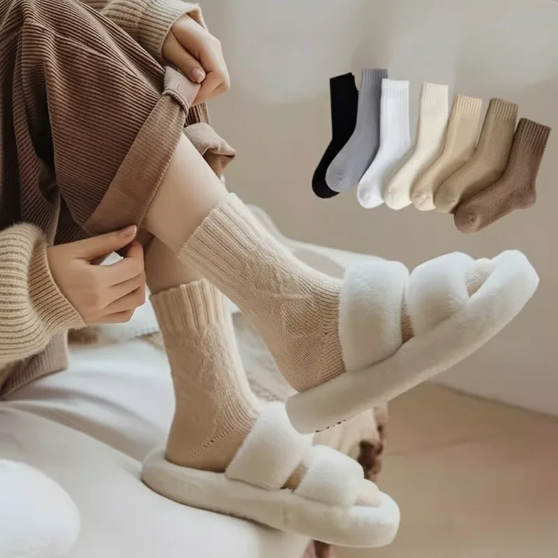 

1-10 пар зимних плюшевых носков, женские осенние толстые теплые длинные носки до середины икры с подогревом, женские термобелье для беременных, послеродовые носки