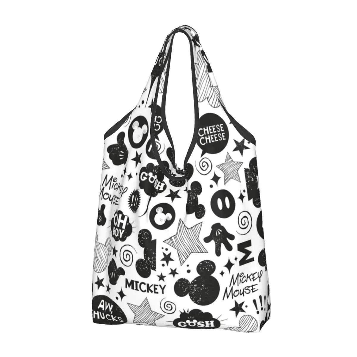 

Mickey Cartoon Grocery Bags Durable Large Reusable Recycle Foldable Heavy Duty Shopping Eco Bag Washable Lightweight