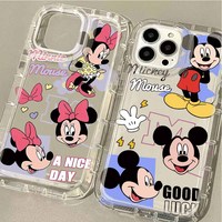 Disney Mickey Minnie Case for iPhone 15 14 13 12 11 Pro Max XR XS X 8 7 6 6S Plus SE 2020 Shockproof Silicone Clear TPU Cover