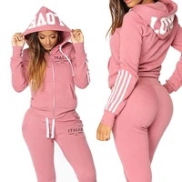 Chándal de moda italiana para mujer, sudaderas con cremallera, pantalones ajustados, ropa deportiva para mujer, deportes informales para todas las estaciones, trajes para correr sexys