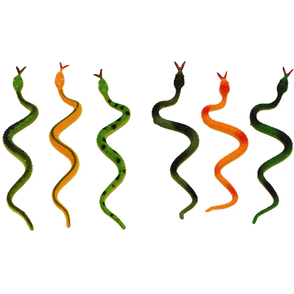 6 Piezas de Serpientes Falsas, Figuras de Animales Realistas para Decoración de Jardín, Bonsái, Escritorio, Broma, Accesorio Educativo para Niños