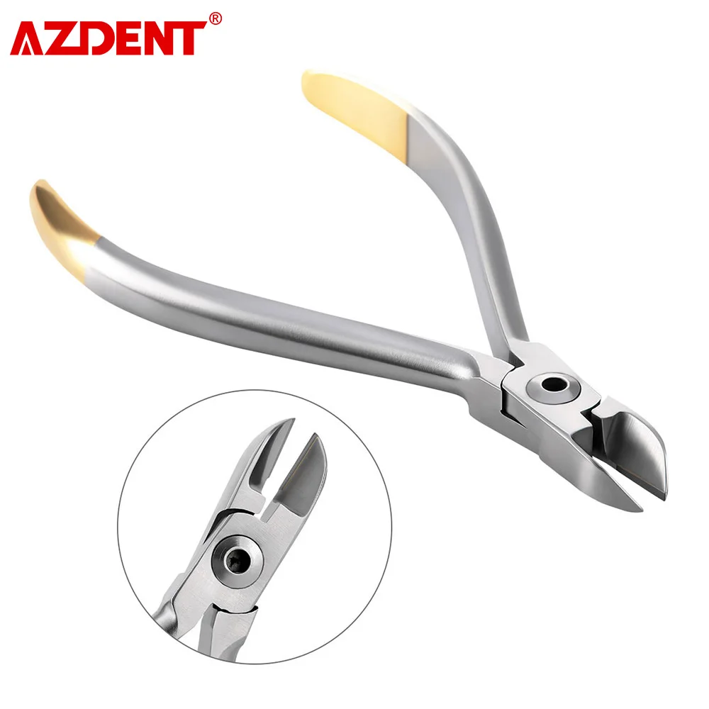 AZDENT Dental Orthodontic Plier Distal End Cutter Ligature Cutter for Arch Wires Stainless Steel Dentists Instrument Tool