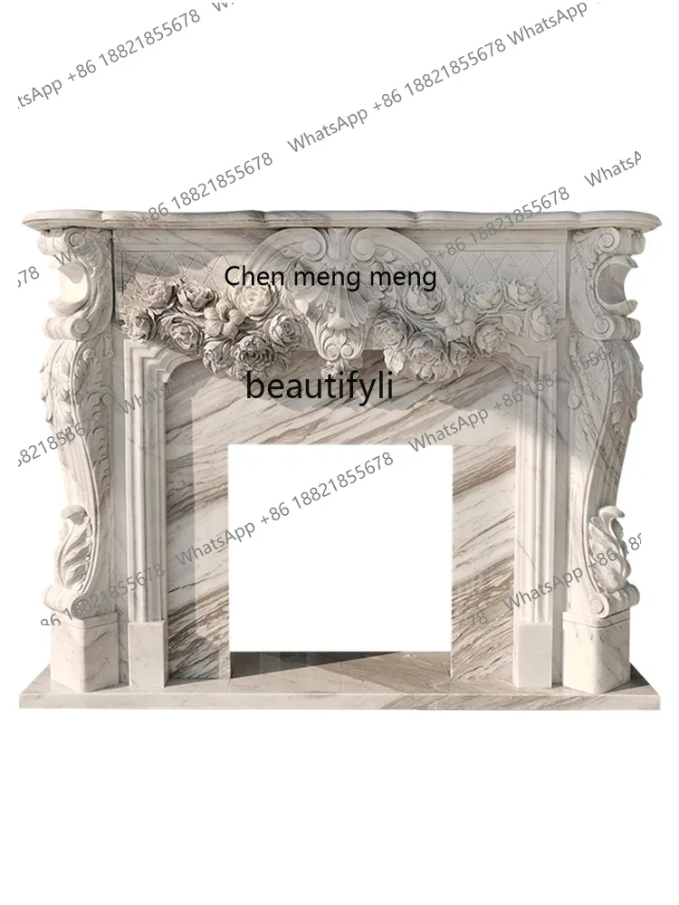 

X A French Style Stone Carving Fireplace European Style Stone Carving Carved Fireplace Mantel Fireplace Curio Cabinet