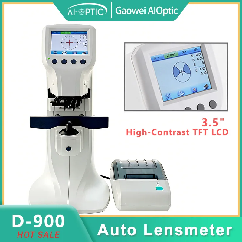 Digital Focimeter Auto Lensmeter with 3.5'' True Color Monitor UV PD Measurement And Optional Printing for Optical Instruments