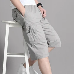 Big Size Men's Loose Casual Cargo Shorts Relaxed Fit Sweat Short Zipper Pocket 6XL Quick Drying Below Knee Shorts
