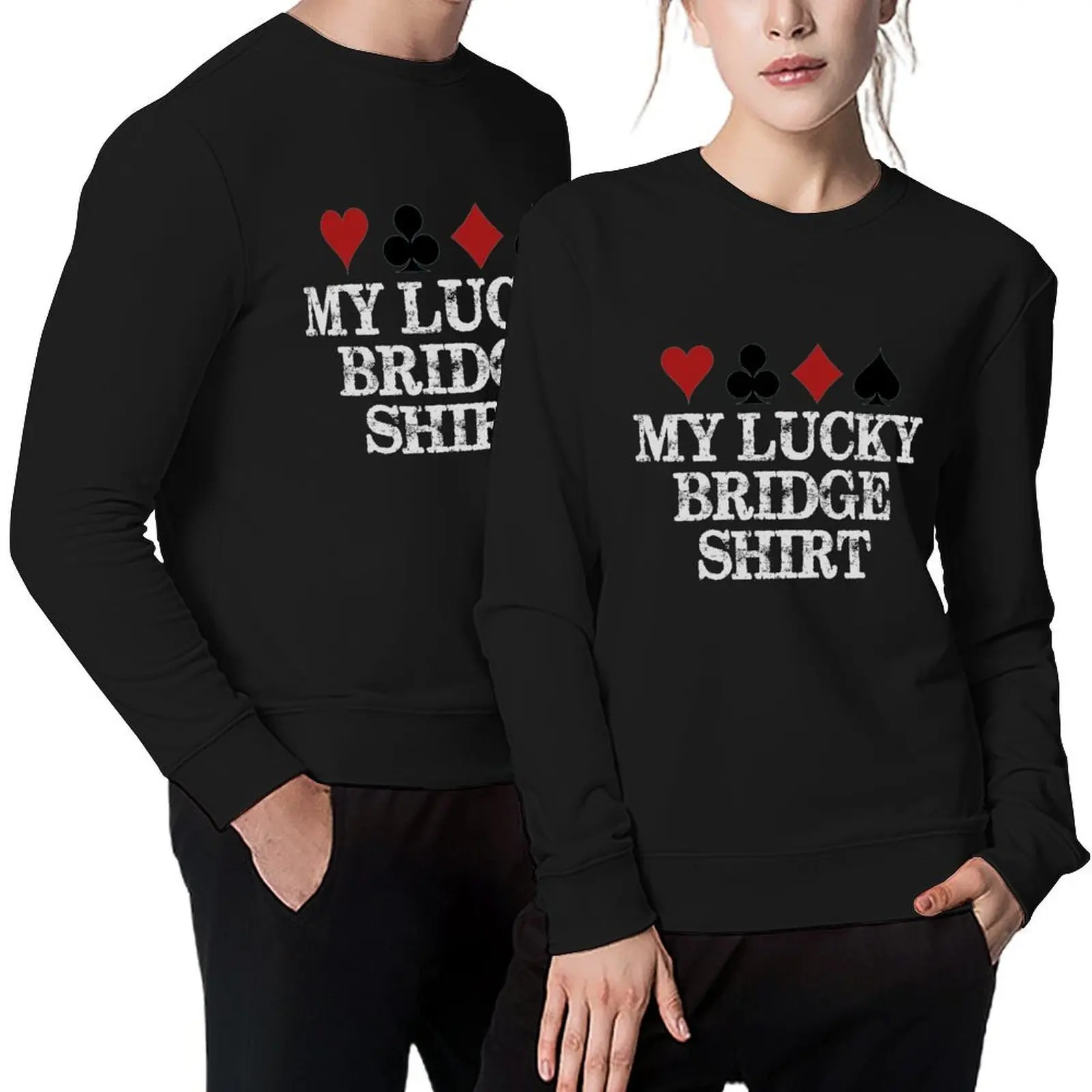 

Bridge Player Gifts - My Lucky Bridge Shirt - Funny Gift Ideas for Bridge Players & Card Lovers Pullover