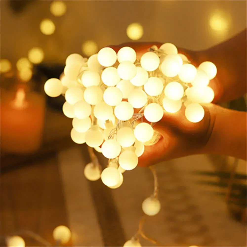 Led Ball String Lights Battery Operated String Lights Outdoor Globe Fairy Light for Wedding Halloween Garden Christmas Decor