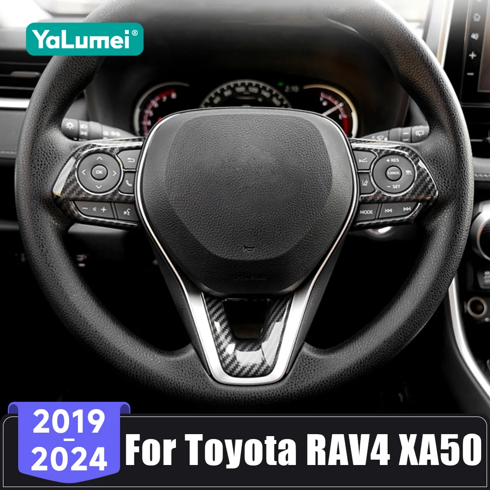 Für Toyota RAV4 XA50 RAV4 Hybrid 2019 2020 2021 2022 2023 2024 Auto Lenkrad Taste Panel Trim pailletten Abdeckung Aufkleber
