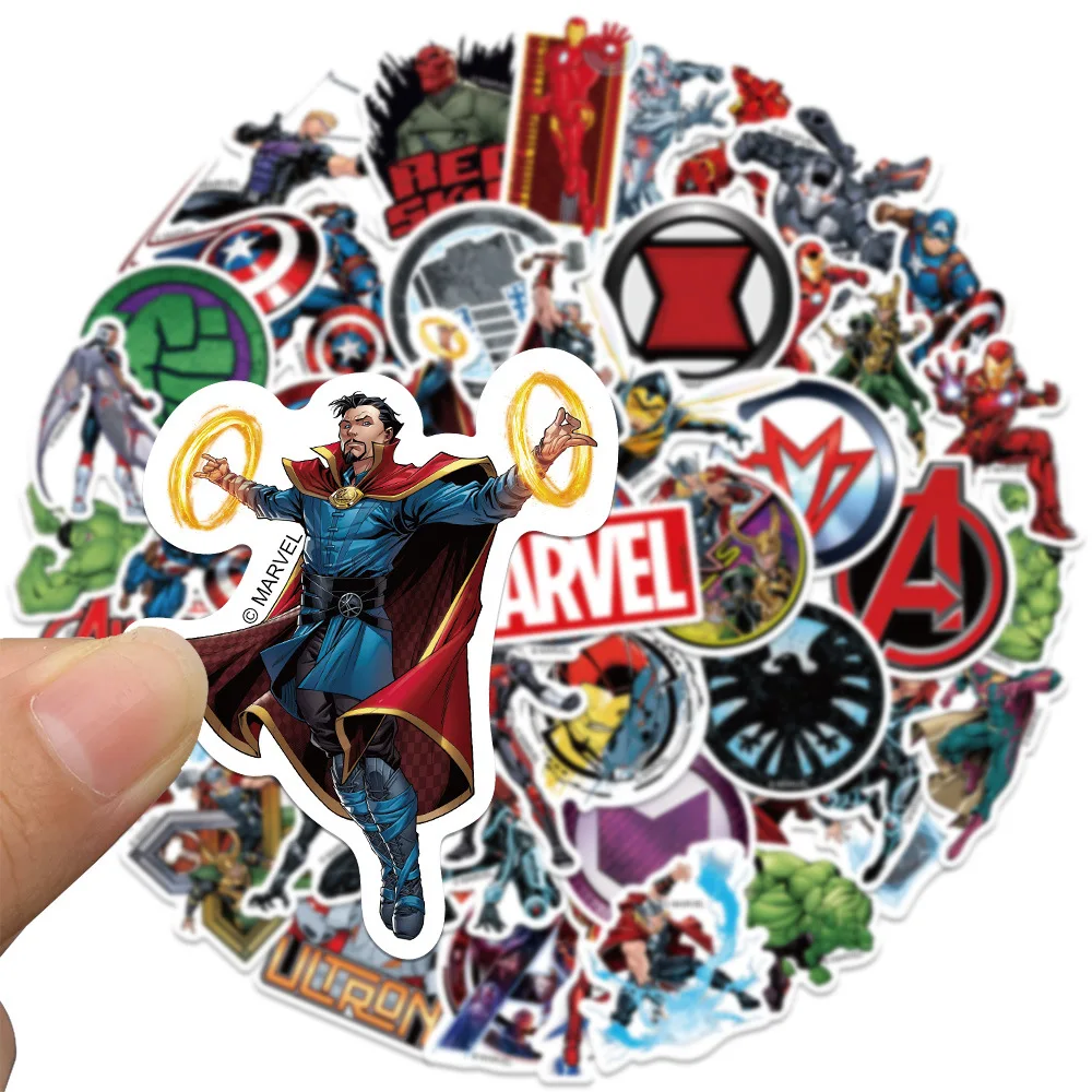 10/30/50PCS The Avengers Marvel Stickers Disney Cartoon Cool Graffiti Toy For Kids DIY Skateboard Laptop Car Waterproof Decals