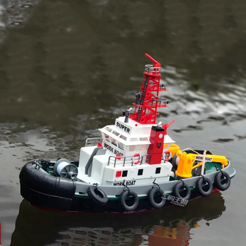 RC Boat Model Toy 3810 U.S. Fire Boat Model Jet Function Toy Gift Finished Remote Control Boat Imitation Real Tugboat Model