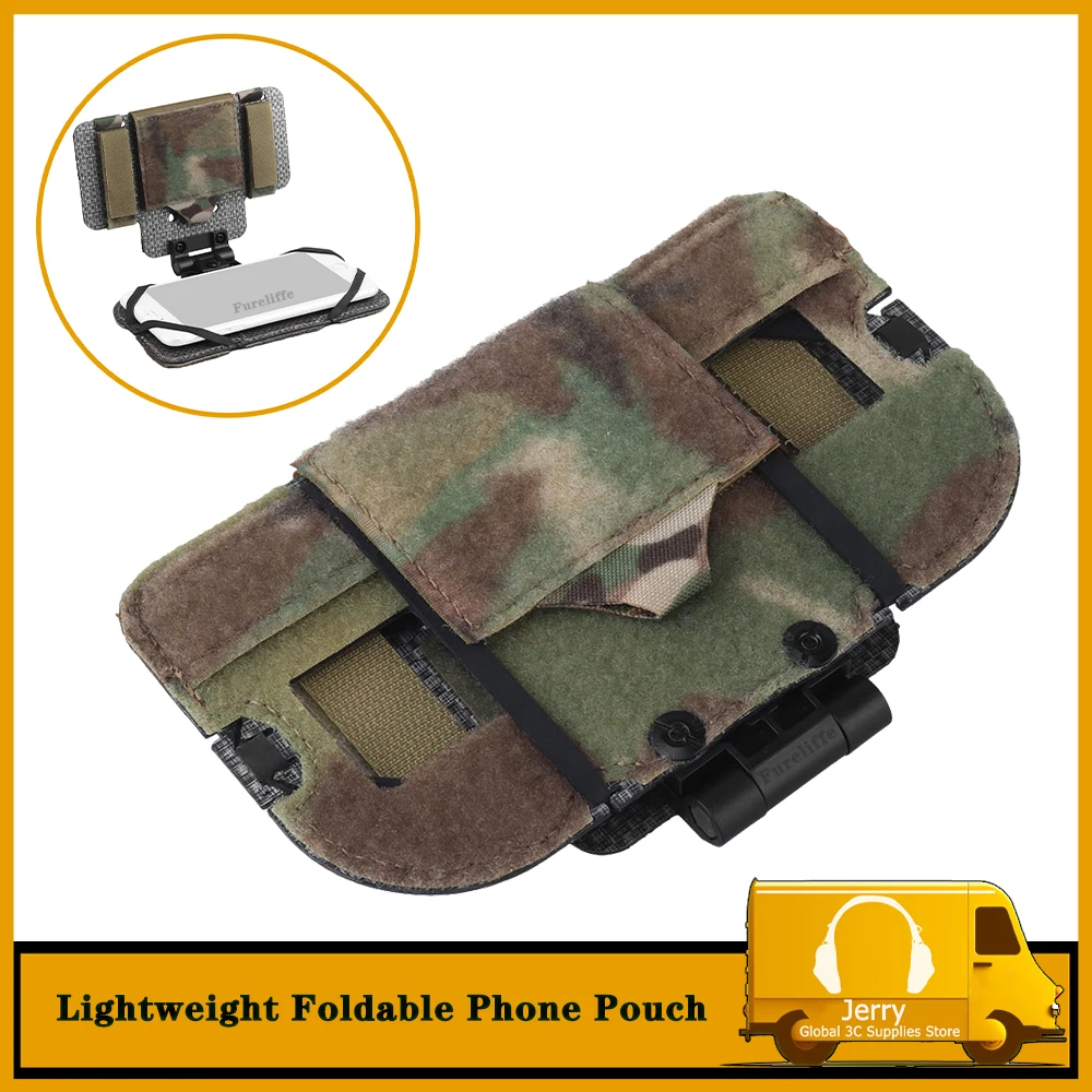 

Lightweight Foldable Phone Pouch smart device navigation panel MOLLE mount hunting tactical vest chest panel mobile phone holder