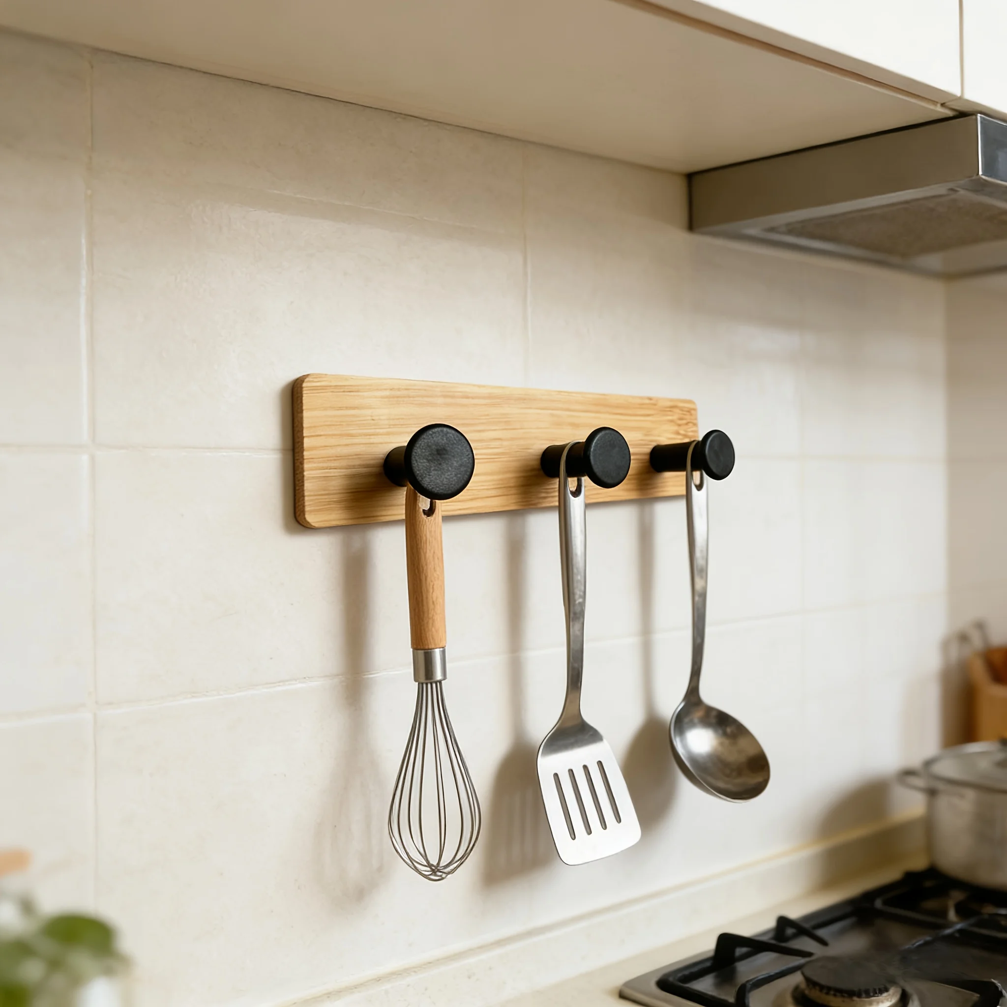 1Pc Bamboo Wood Hook Wall Clot - Home Bathroom Gadgets recension och pris
