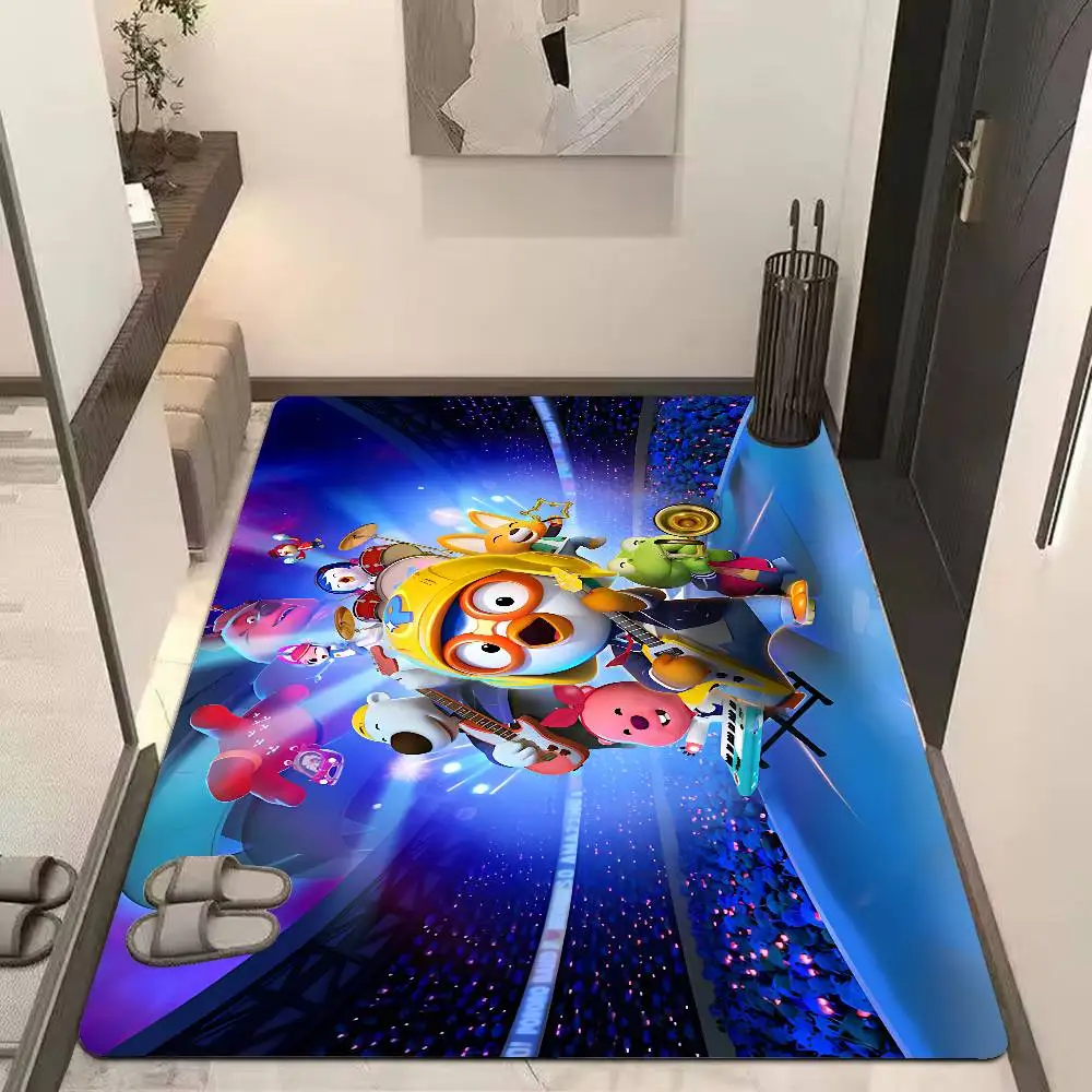 Cartoon P-Pororo Cute Room Mats Cheaper Anti-slip Modern Living Room Balcony Printed Welcome Rug