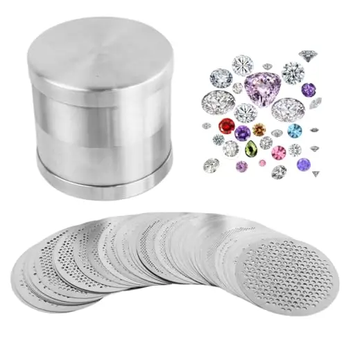 Precision Diamond Sorting Sieve Set - 48mm Stainless Steel Sieves, Smooth Flat Durable & Accurate Sizing for Gemstones, Jewelry