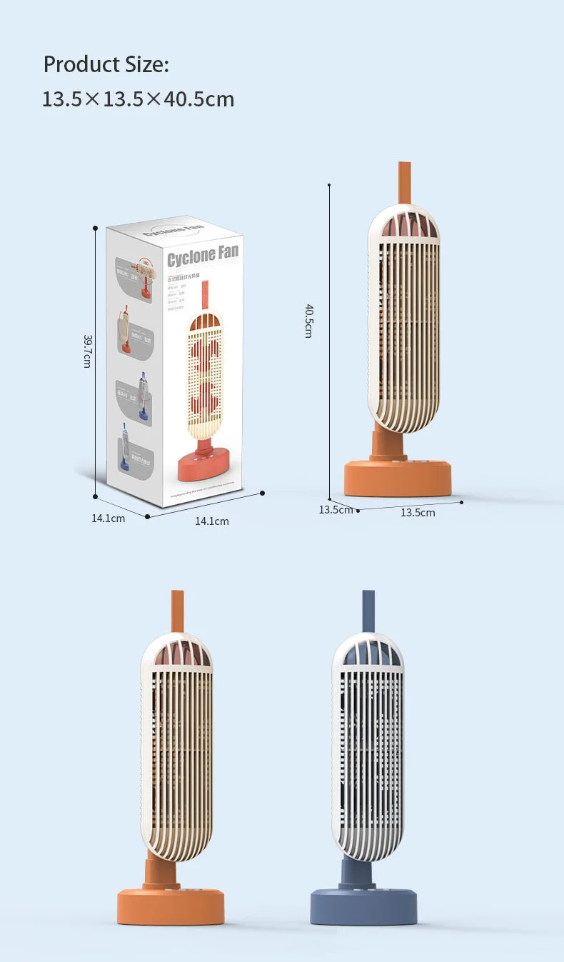 Новинка 2024, портативный USB-вентилятор, внешний вентилятор с тремя вентиляционными отверстиями, двойной мотор, мощный бесшумный вентилятор, перезаряжаемый, с длительным сроком службы батареи