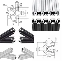 4 unids/lote 2020 perfil de aluminio ranura V/T 200 300 350 400 450 500 550 600mm extrusión de carril lineal CNC piezas de impresora 3D