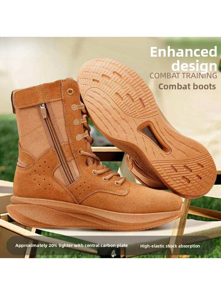 ultra-light-tactical-boots-carbon-plate-training-men's-sports-battle-boots-brown-color-military-fan-clothing-outdoor-gear