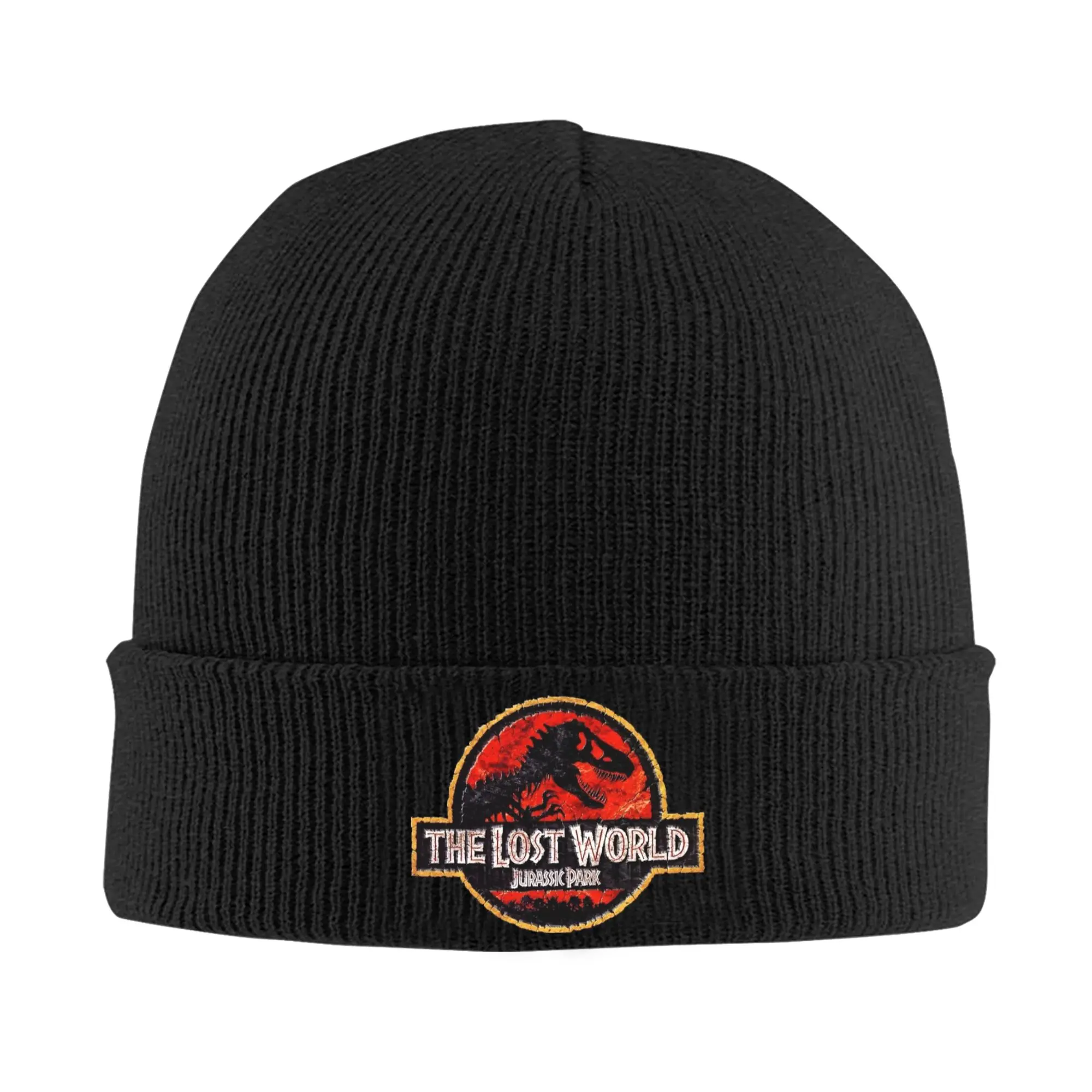 TLWJP Logo Strickmütze 2025 Film Jurassic-Park Beanie Hüte Outdoor Warm Männer Frauen Motorhaube Hüte Winter Benutzerdefinierte Hip Hop Caps Geschenk