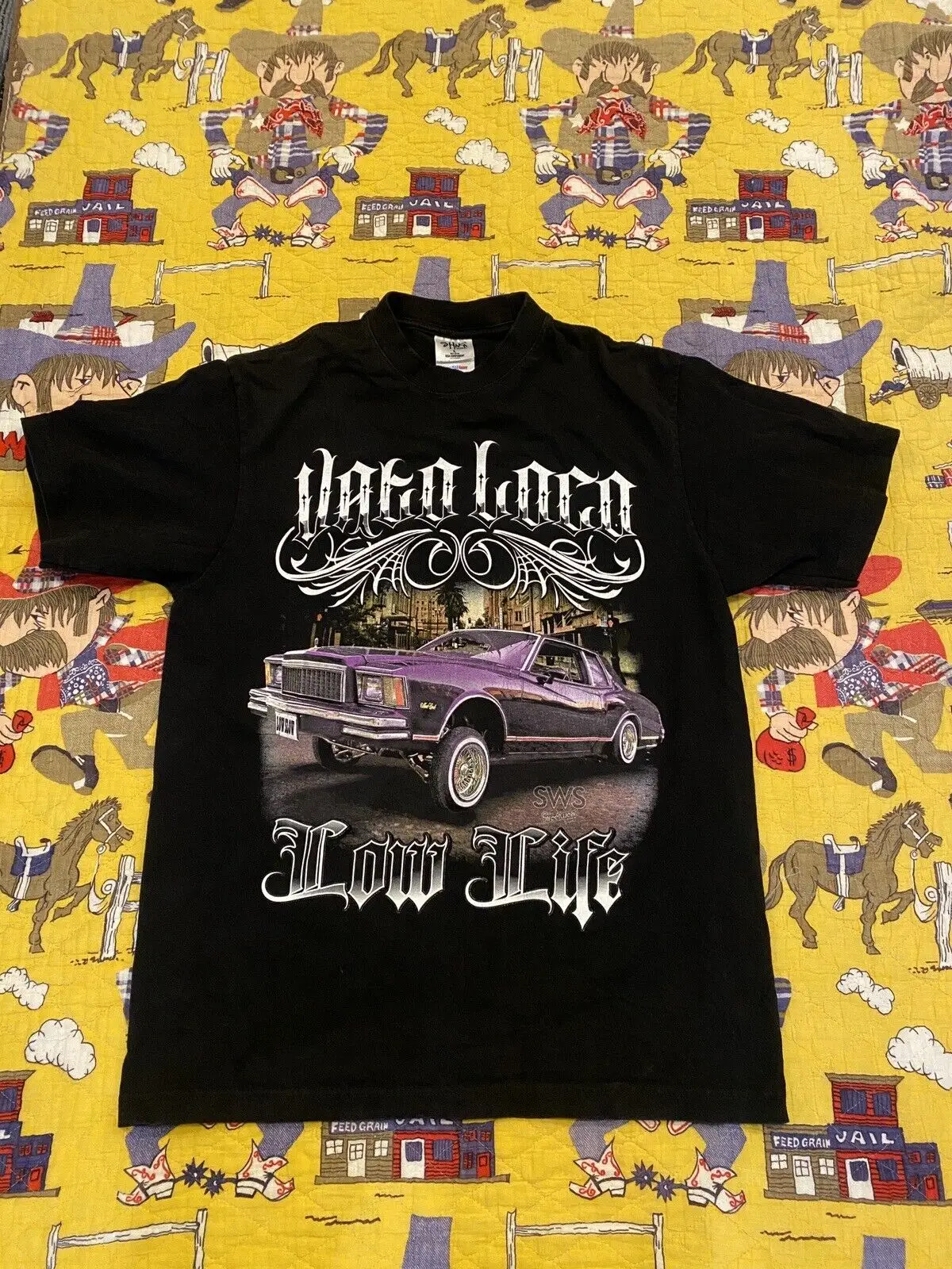 Vatos Locos Low Life Shaka Black T Shirt Size Large Lowrider Graphic