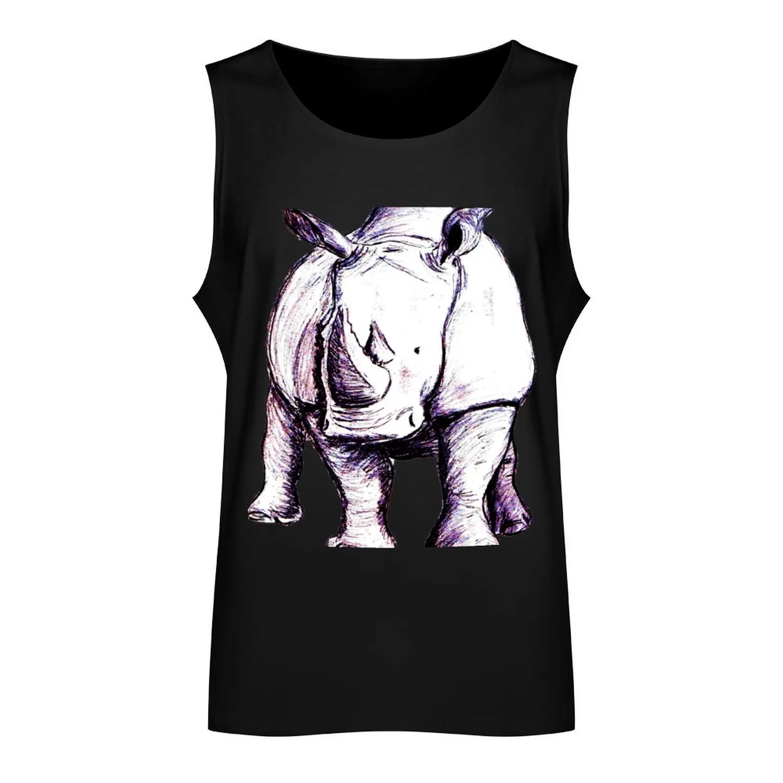 Rhino (Colour) Tank Top gym t-shirts gym gym shirt man