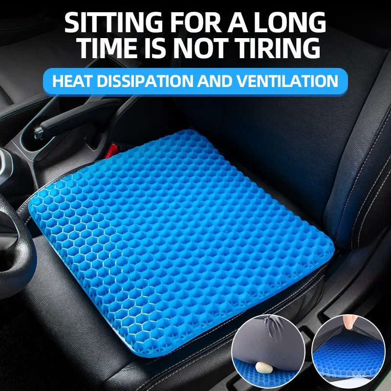 Gel Seat Cushion Summer Breathable Honeycomb Design For Pressure Relief Back Tailbone Pain - Home Office Wheelchair Chair Cars