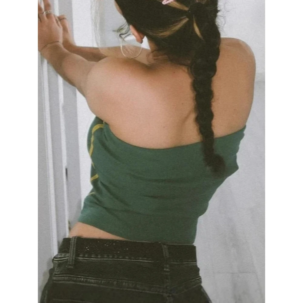 Nuevo Chaleco de moda informal ajustado con estampado gráfico de chica picante americana sin tirantes