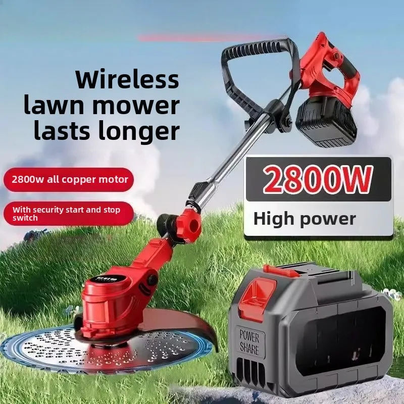 

Electric Lawn Mower Household Rechargeable Lithium Battery Lawn Mower High Power Agricultural Lawn Mower