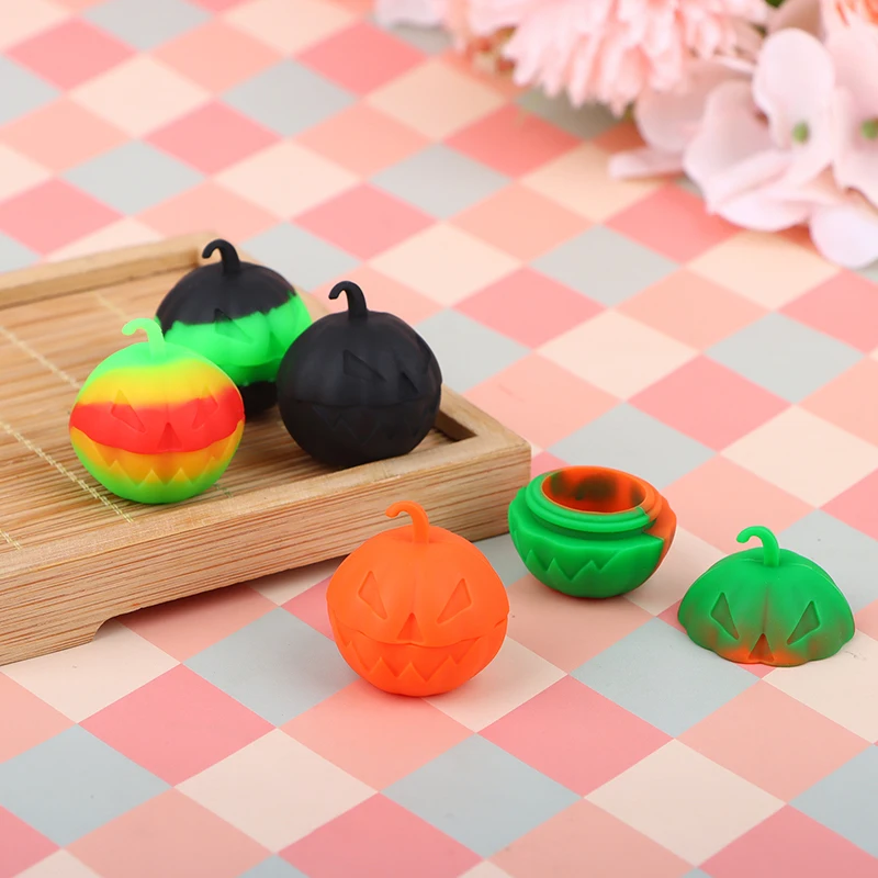 1Pc Nonstick Pumpkin Jar Silicone Container Bottle Portable 3ml Oil Wax Storage Box Face Cream Case Cosmetic Ointment Container