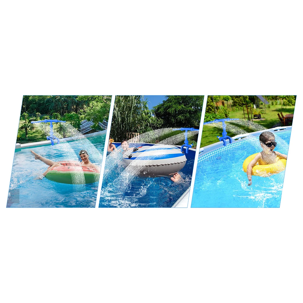Adjustable Dual Nozzle Pool Fountain Spray Head for Garden and Swimming Pool Use 60.5x50cm Plastic Weatherproof