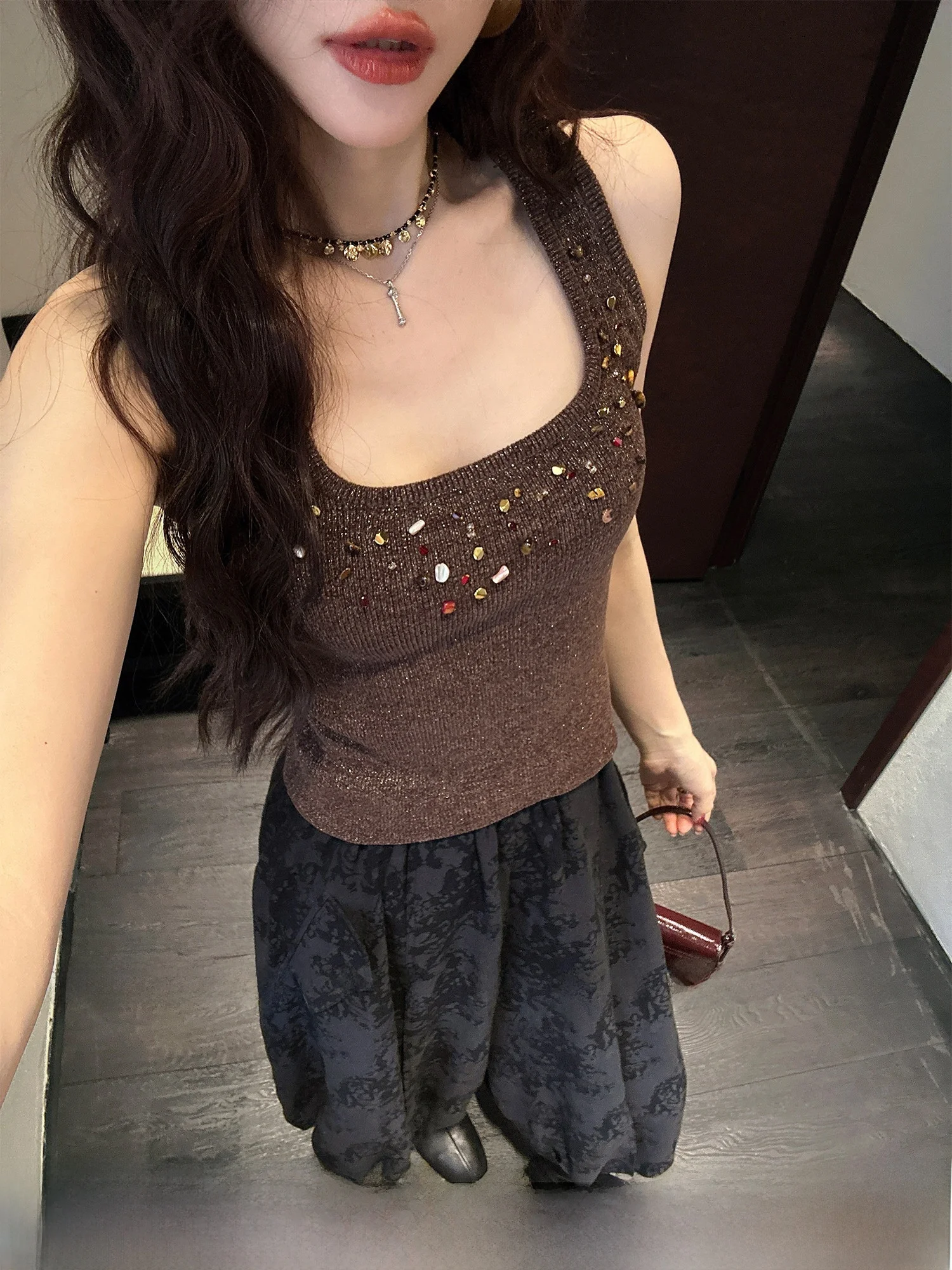 

Супермягкий Жилет Женский Ручной Работы с Цветочным Принтом 2025 Новинка, Элегантный, Универсальный, Из Полиэфирного Волокна, С U-образным Вырезом, Для Ежедневной Носки, Производство Китай