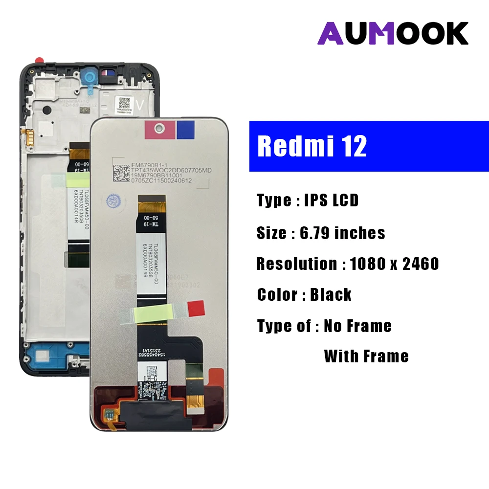 Xiaomi Redmi 12 LCD Screen with Touch Digitizer