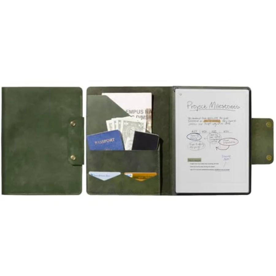 

Премиальный чехол из натуральной коровьей кожи для Remarkable Paper Pro 11.8 2024, тонкая магнитная задняя крышка с функцией автоматического сна/пробуждения и подставкой