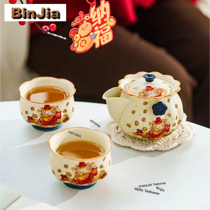 

Decal Lucky Cat Brings Wealth Tea Set Complete Set Antique Tea Set Kit Tea Ceremony Set Teapot And Tea Cup Set Cha Collection