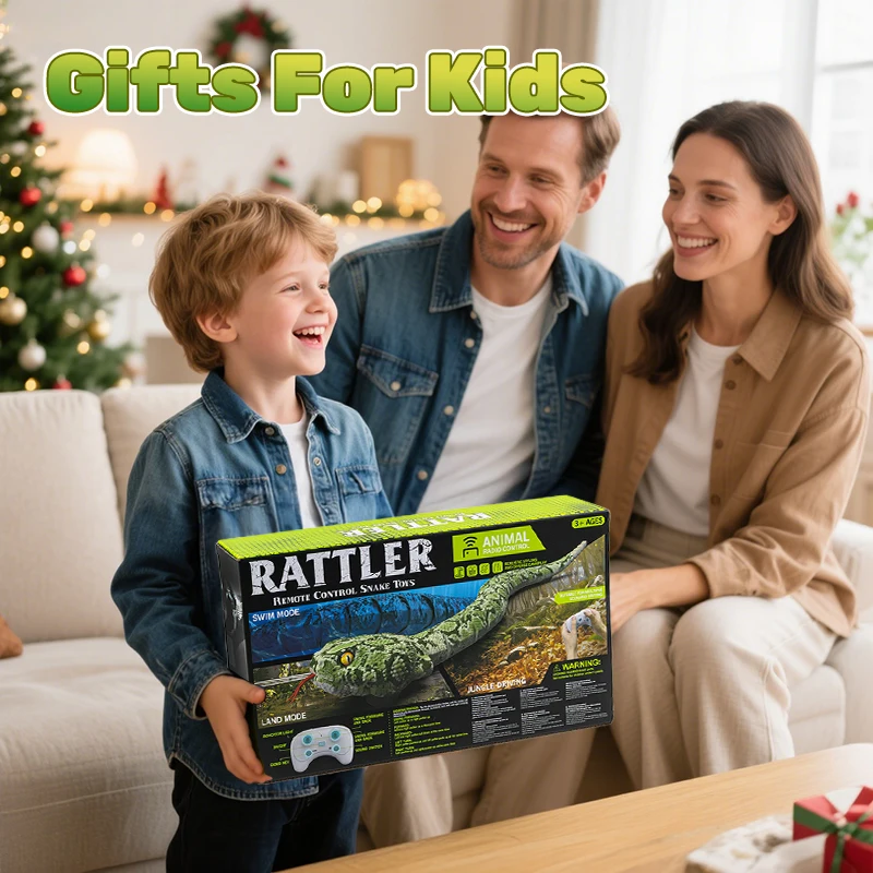 ของเล่นงูบังคับวิทยุ งูหางกระดิ่งจำลอง คลานได้ ควบคุมด้วยรีโมท พร้อมปุ่มเดโม