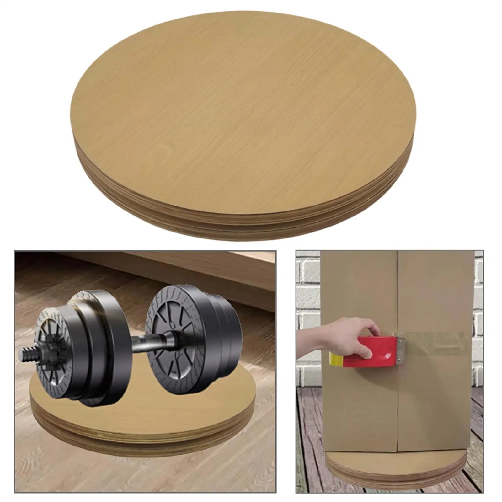 Wooden Rotating Turntable 40cm Anti Slip Round Swivel Display Stand Plate for Express Packaging Floral Bonsai