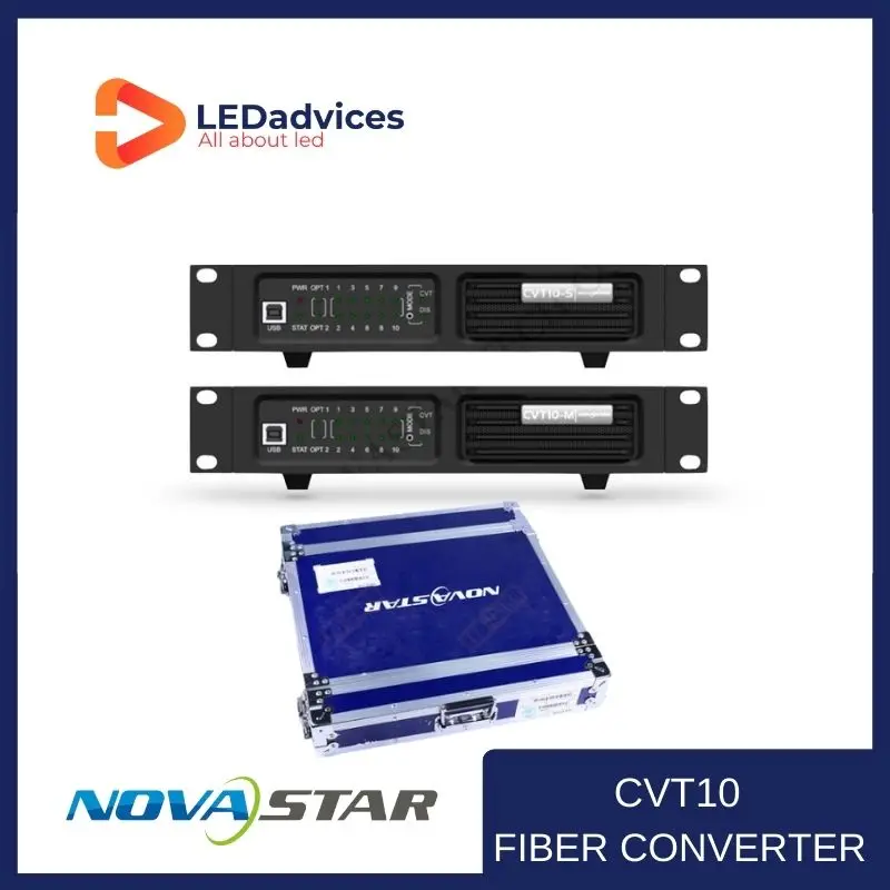 Flight Case NovaStar CVT10-M CVT10 Fiber Converter Multi-mode Optic Fiber 300m Transmission For Outdoor Indoor LED Screen