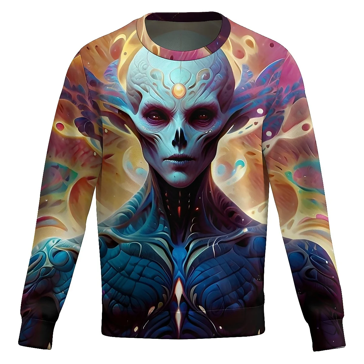 

LIASOSO Enchanted Creature 3D Print Sweatshirt Halloween Edition Scary & Magical Design Long Sleeve Unisex for Any Event