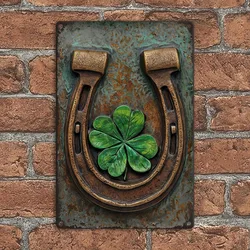 Exquisite 1pc Vintage Irish Harp Aluminum Wall Sign with Shamrock Ideal for St Patrick's Day and Diverse Home Decor Styles