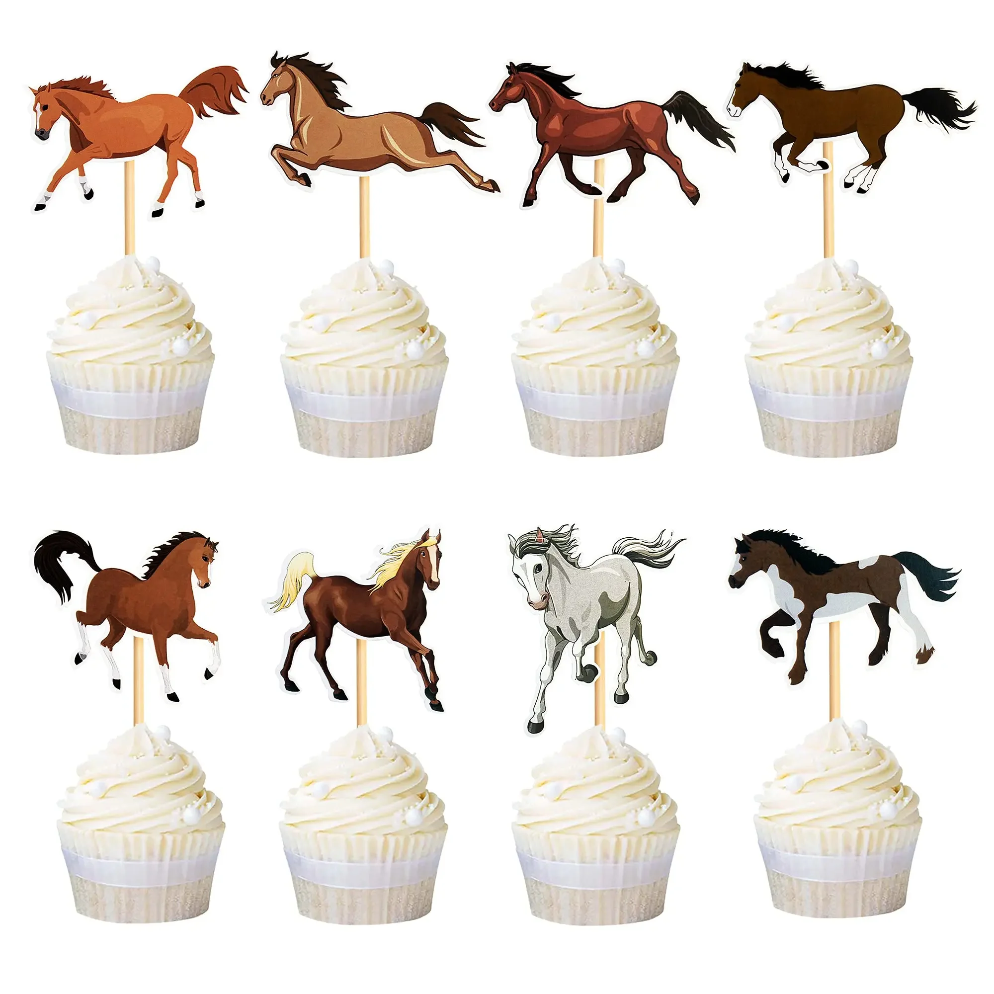 Horse Cake Decoration Plastic Horse Realistic Toy Pony Figures Walking Animal Mini Barn Toys Kids Cowboy Birthday Party Supplie