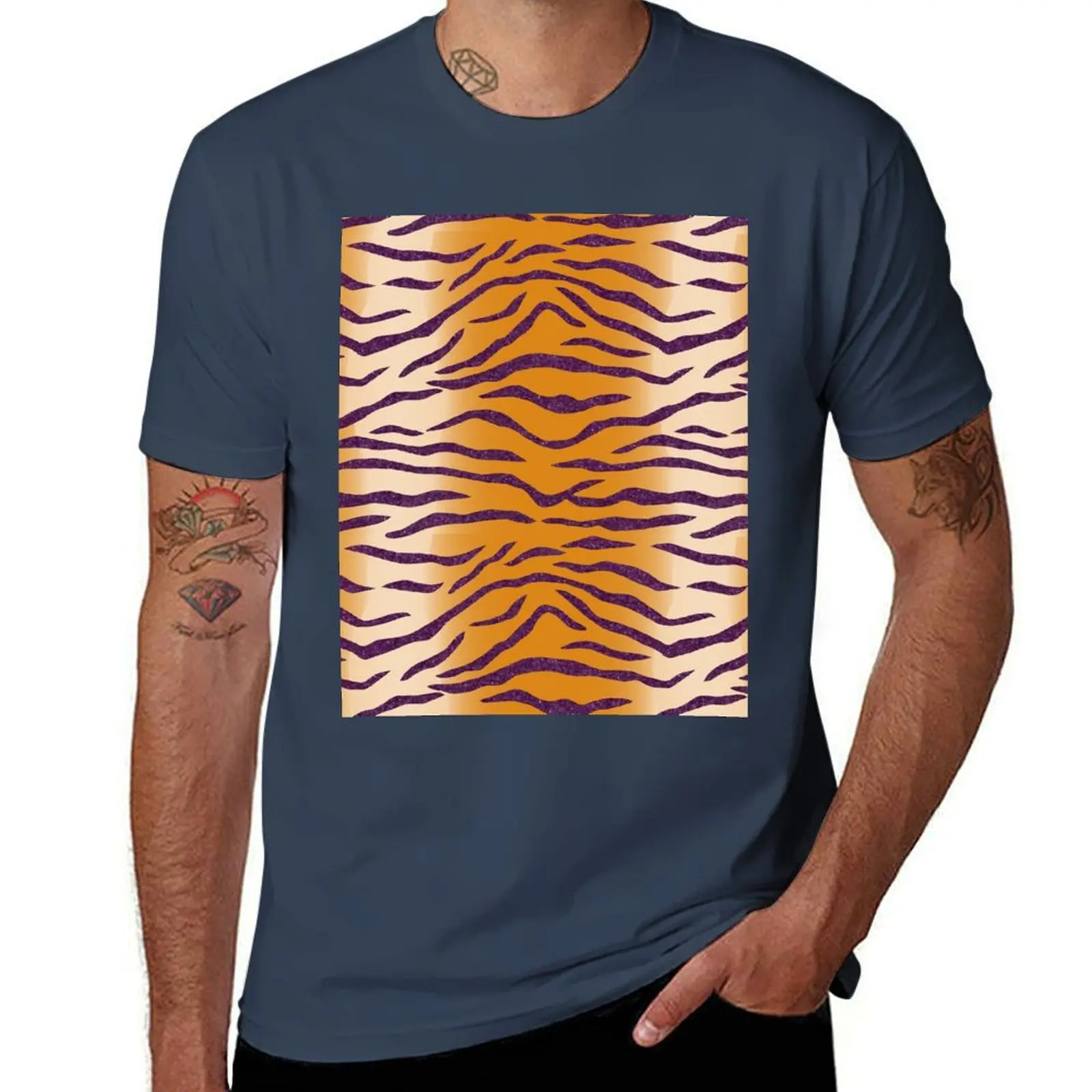 

LSU Tiger Stripes 2 T-Shirt cotton t shirt pack t shirt men 100% cotton luxury brand t shirt personalised T-Shirt