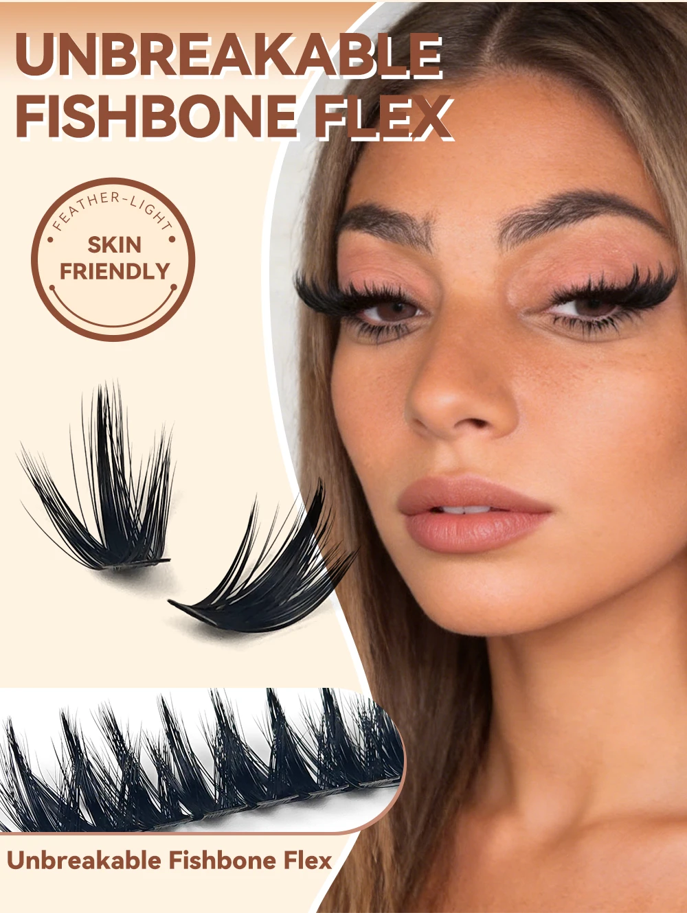 yelix Cspikes Cluster-Wimpern, volle, flauschige, zarte, weiche Fischgräten-Struktur, flexibel, Großhandel, Zubehör für Schönheitssalons, Großhändler, Profis, Make-up – Detail 3