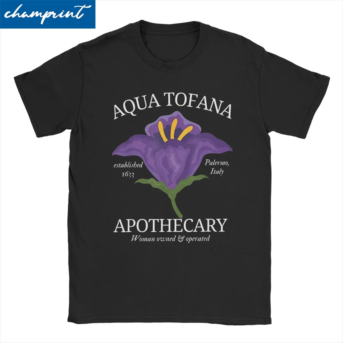 

Aqua Tofana Floral Men Women T Shirts Fashion Tees Short Sleeve Crewneck T-Shirt 100% Cotton Graphic Printed Clothing