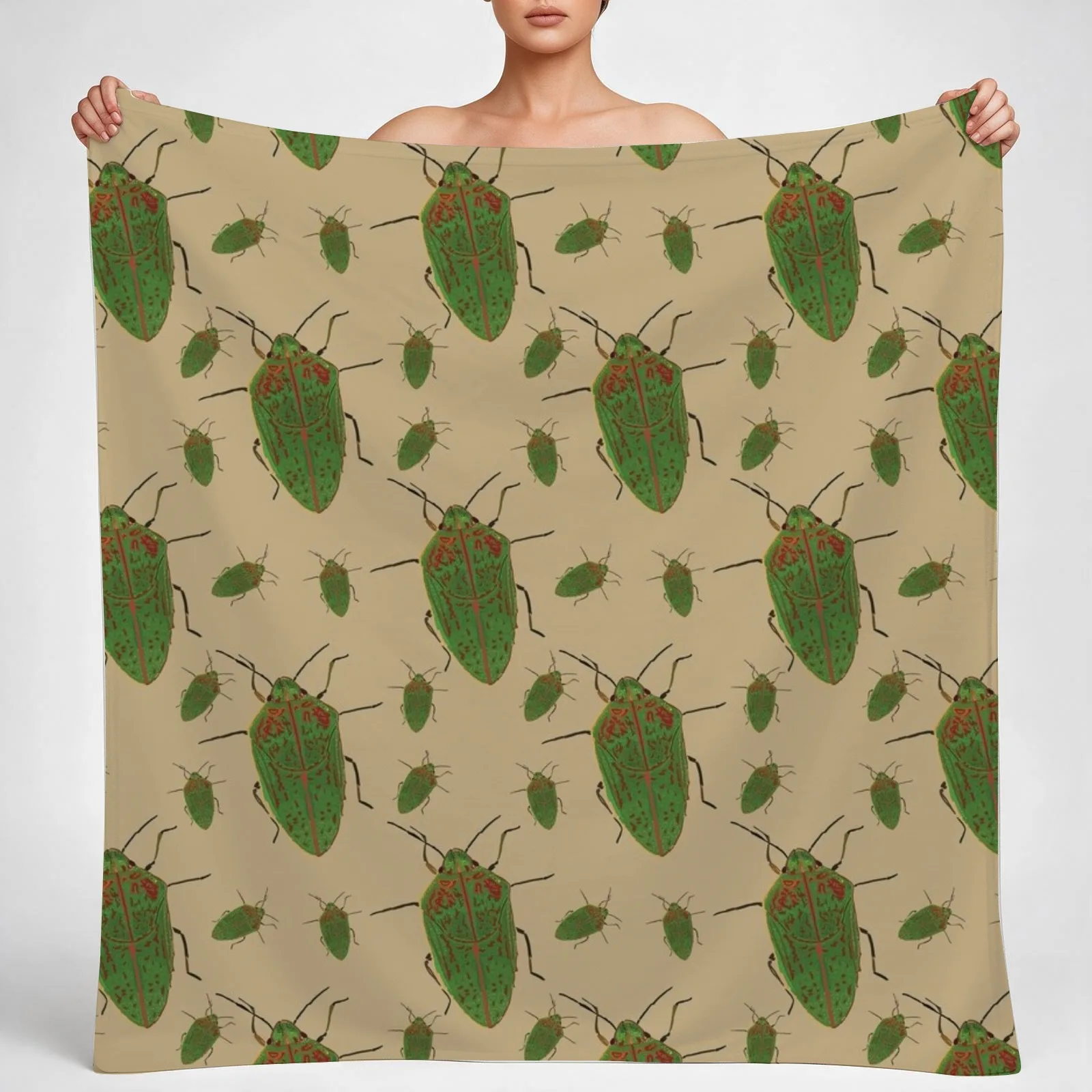 Hawaii Koa Bug Pattern Throw Blanket couch cozy soft plush fuzzy picnic outdoor blanket