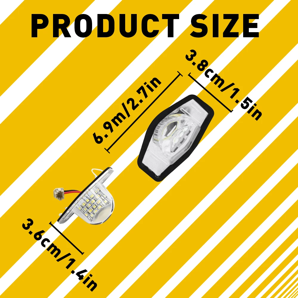 2Pcs Canbus LED Car License Number Plate Light for Honda Fit 2007-2020 CRV CR-V 2007-2015 Insight HR-V HRV Auto Lamp Accessories