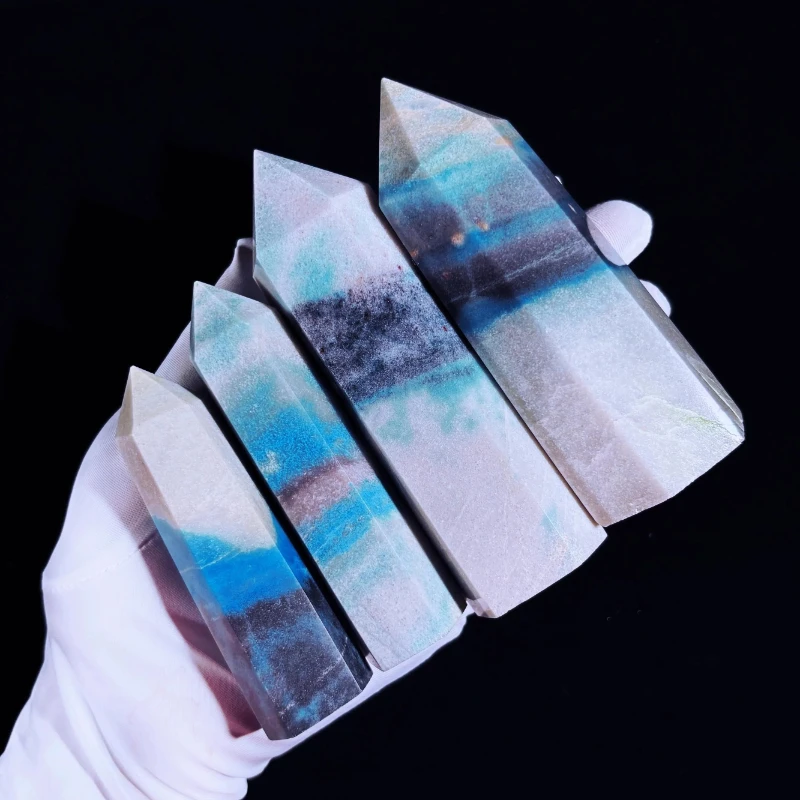 Natural Crystal Tower Point Obelisk Polished Quartz Wand Stone Unique Ornament for Home Office Decor Reiki Healing Gift