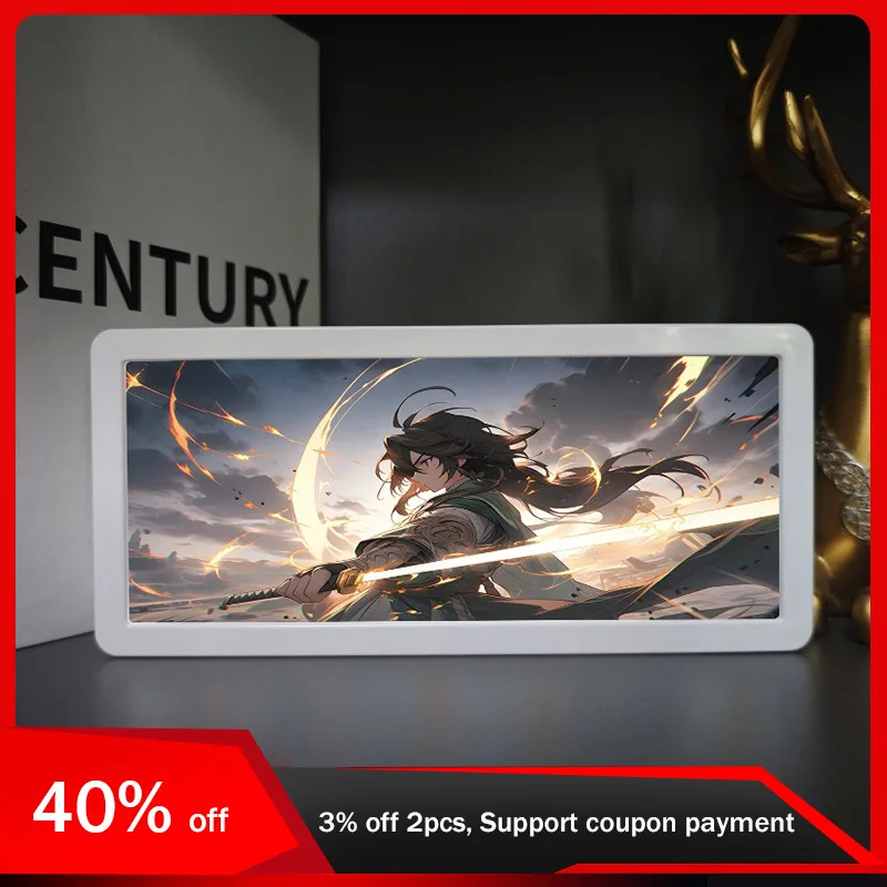 18.5 cm/7.28in Anime 3D Led Nachtlampje Box Figuren Randapparatuur Acryl Cartoon Ornamenten Speelgoed Desktop Collectible verjaardagscadeautjes