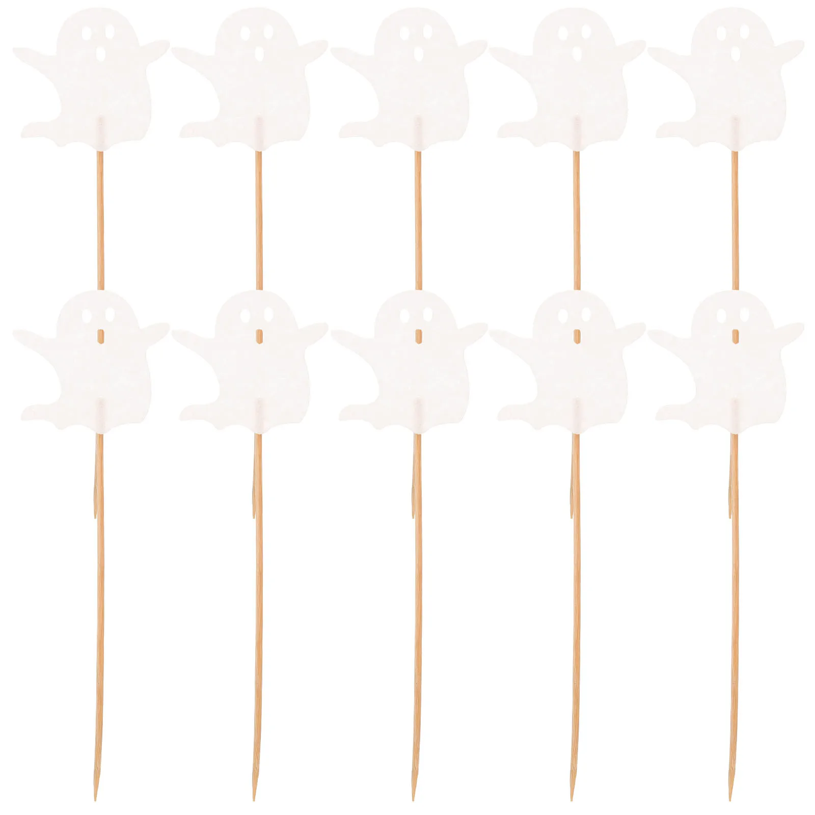 

20pcs Ghost Decoration Halloween Toppers Silver Spooky Cupcake Decor Festive Accessories Ghost Shaped Cupcake Topper Cake