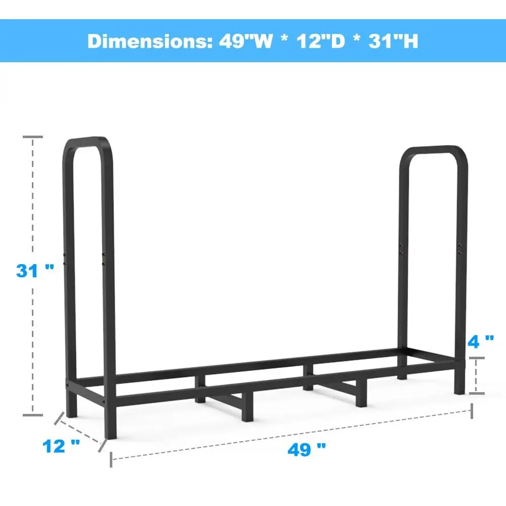 

Регулируемая металлическая подставка для дров, сверхпрочная стойка для хранения дров для камина, для использования на улице и в помещении, органайзер для дров